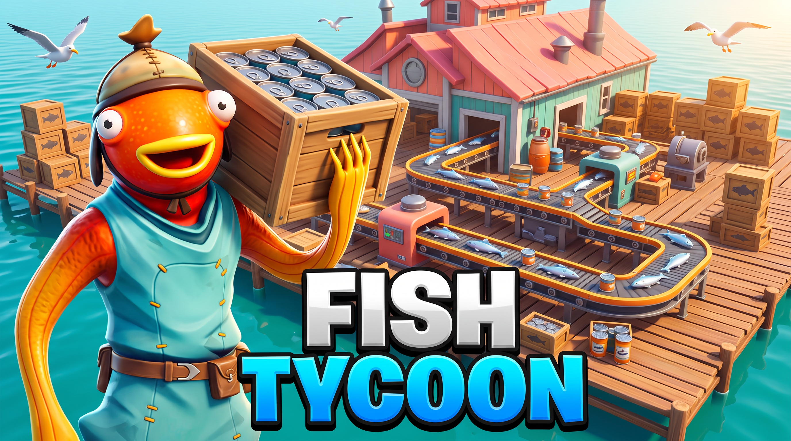 Fortnite thumbnail in Tycoon style, generated with Nano Banana 2 at 2K