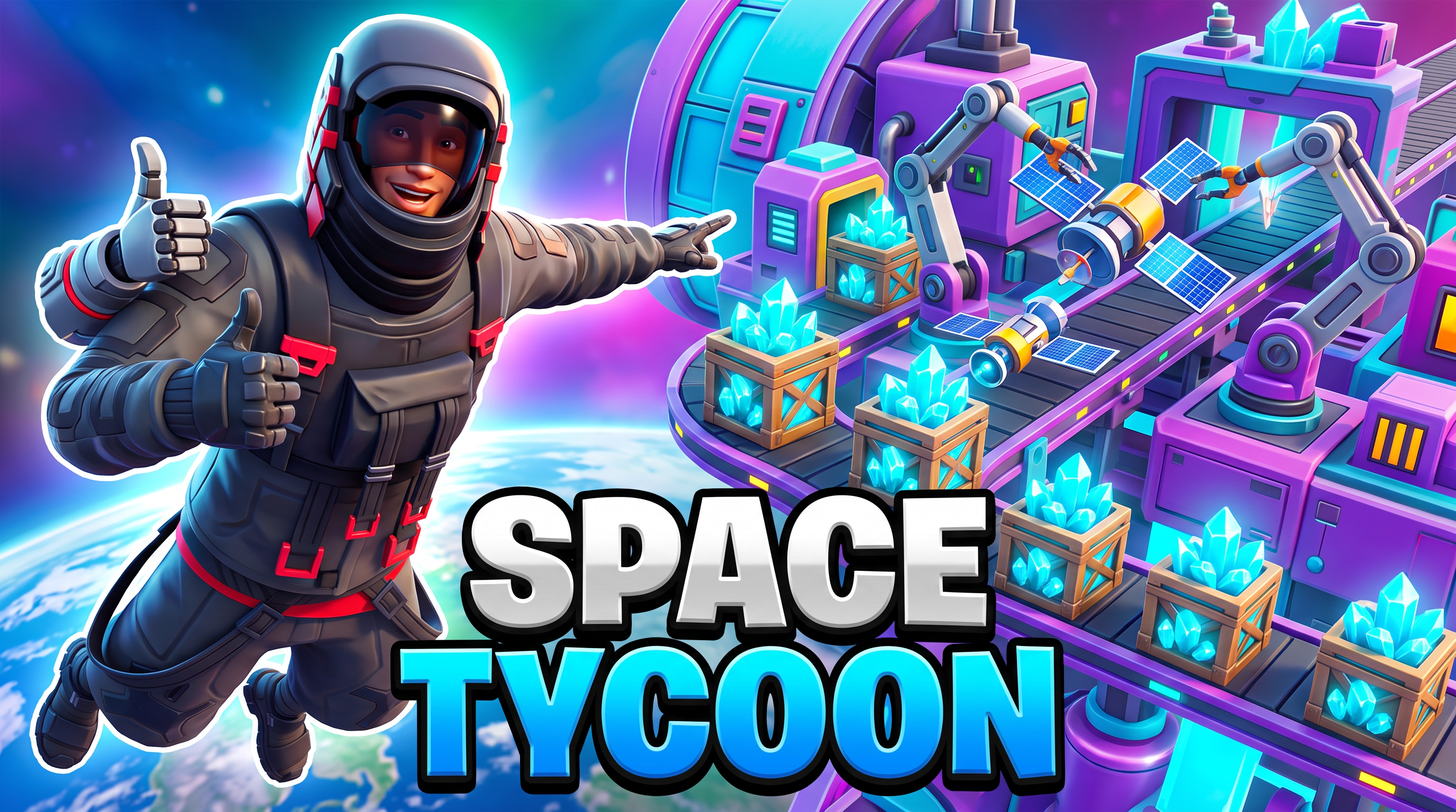 Fortnite thumbnail in Tycoon style, generated with Nano Banana 2 at 2K