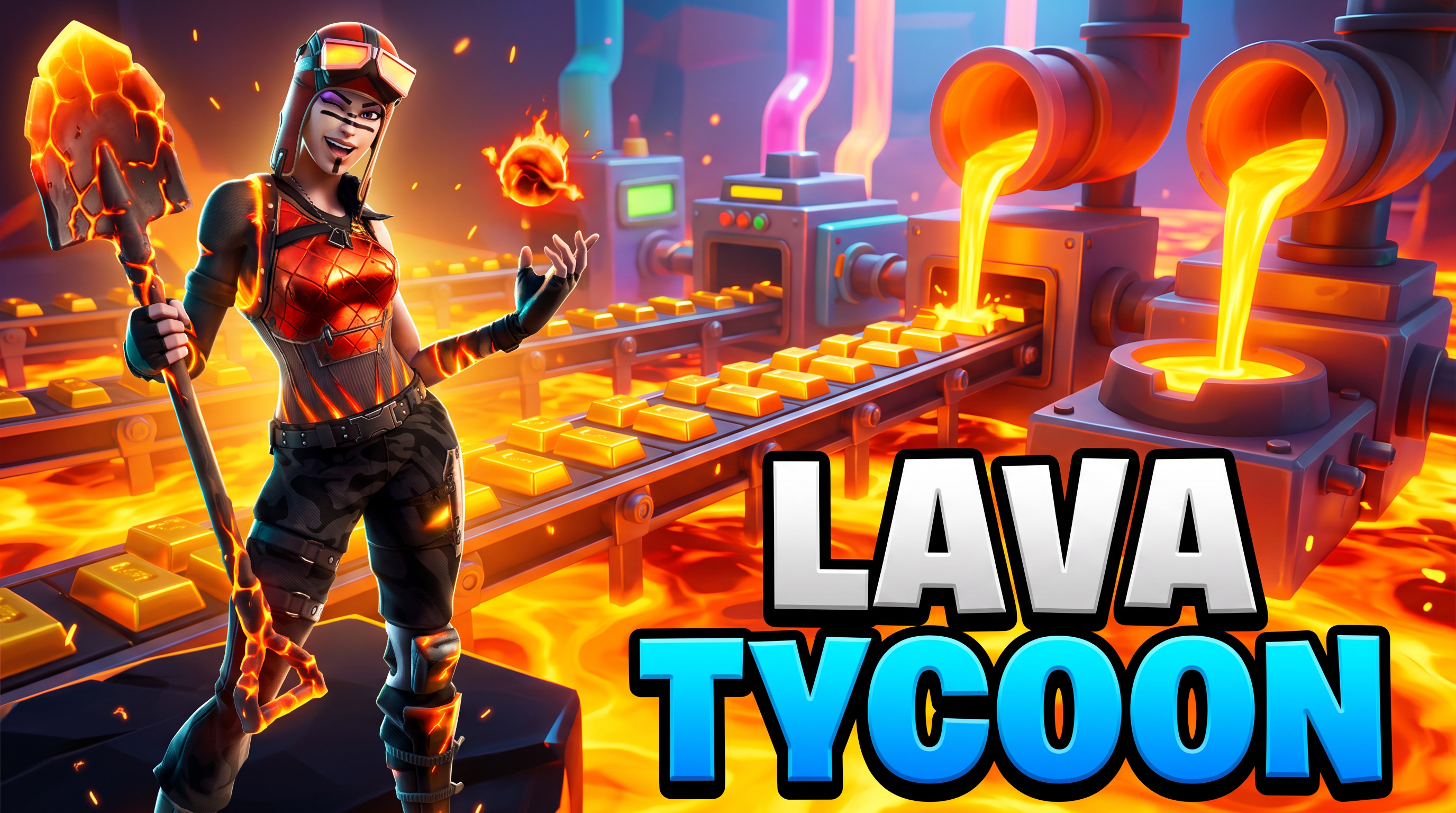 Fortnite thumbnail in Tycoon style, generated with Nano Banana 2 at 2K
