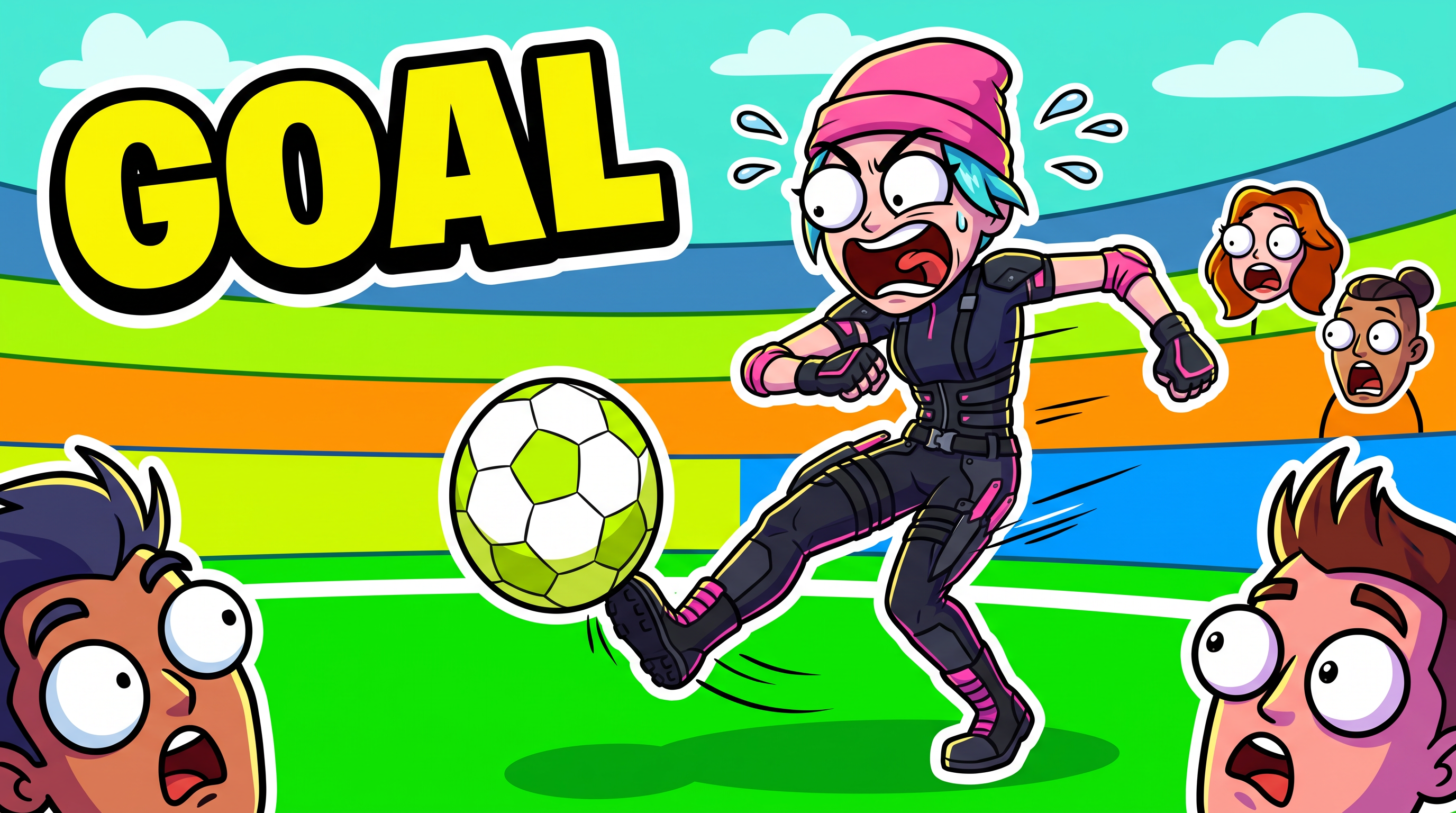 Fortnite thumbnail in 2D Cartoon style, generated with Nano Banana 2 at 2K