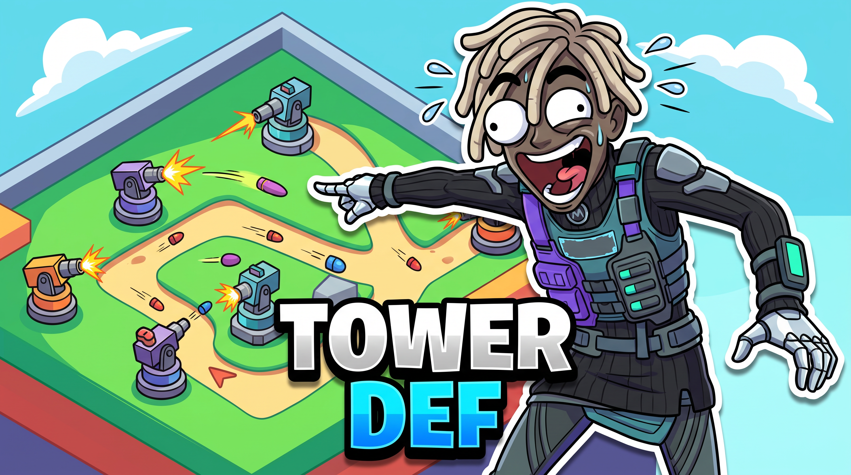 Fortnite thumbnail in 2D Cartoon style, generated with Nano Banana 2 at 2K