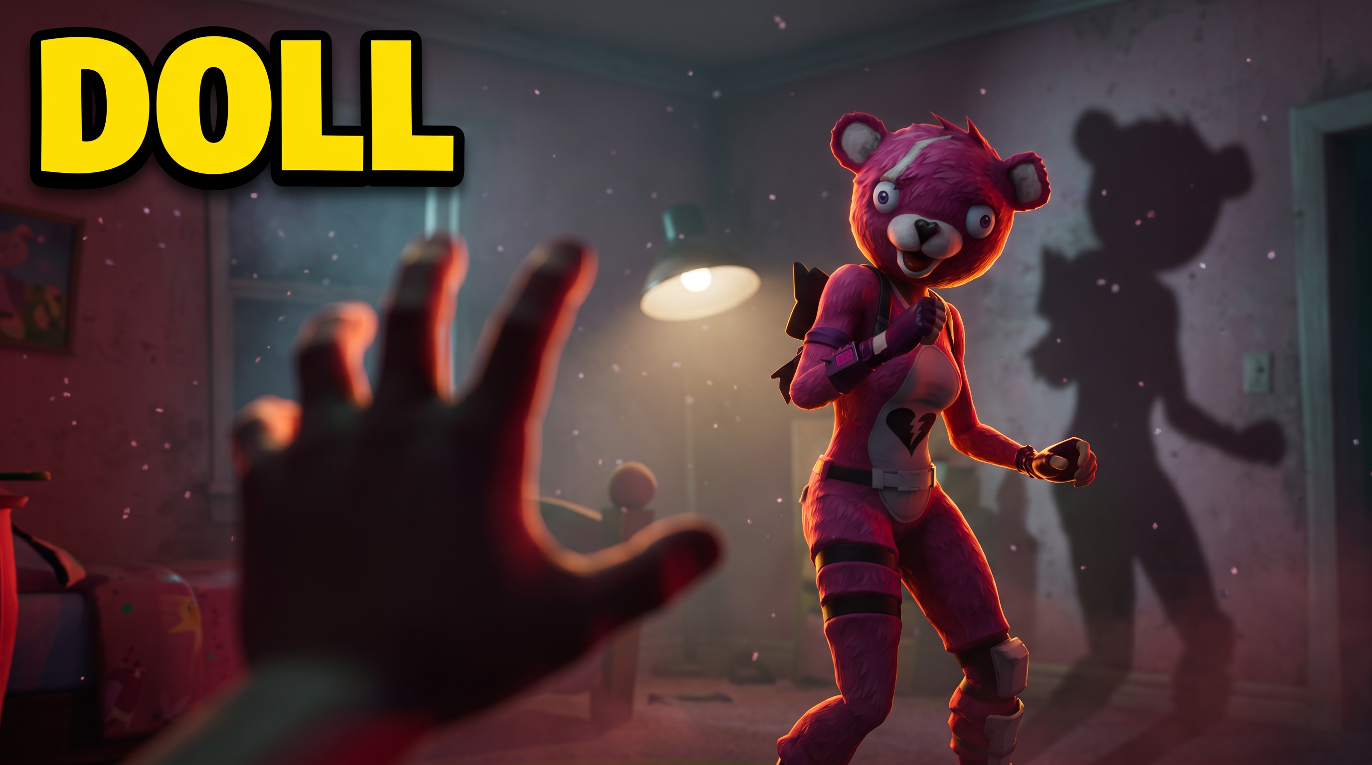 Fortnite thumbnail in Horror style, generated with Nano Banana 2 at 2K