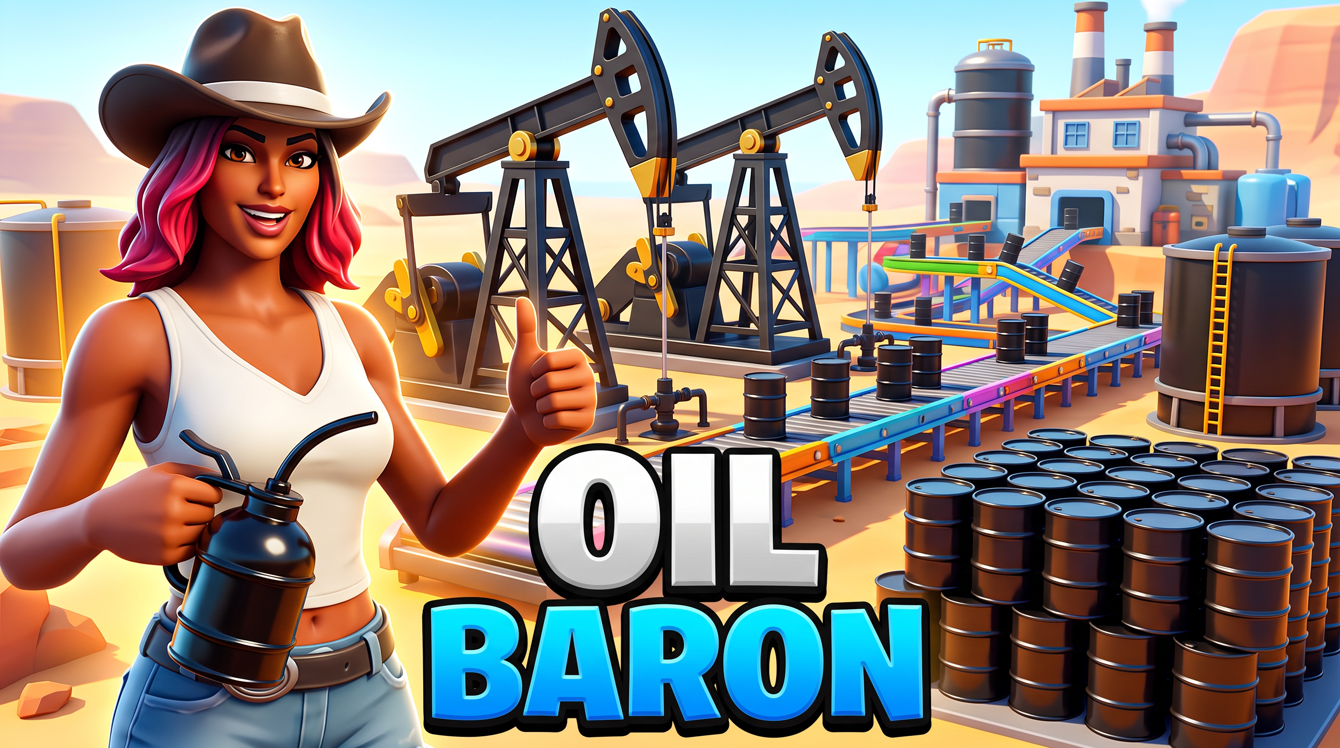 Fortnite thumbnail in Tycoon style, generated with Nano Banana 2 at 2K